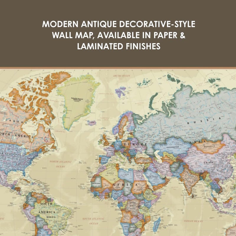 Waypoint Geographic Boardroom Series World Wall Map, Antique-Style Laminated World Map Poster, Educational Wall Art For Home, Classroom, or Office, Unique Gifts, 24â€ x 36â€ - Image 4